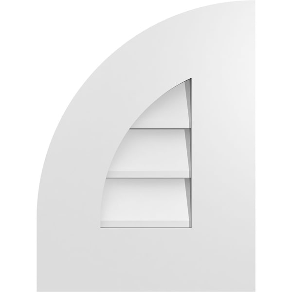 Ekena Millwork Quarter Round Top Left Surface Mount PVC Gable Vent w/ 3-1/2"W x 1"P Standard Frame, 12"W x 16"H GVPQL12X1601SN - main